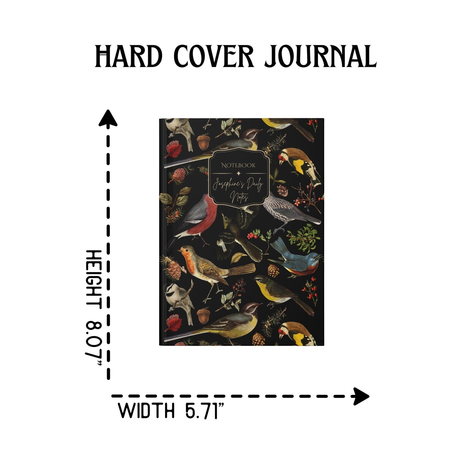 Forest Birds Hardcover Personalized Journal