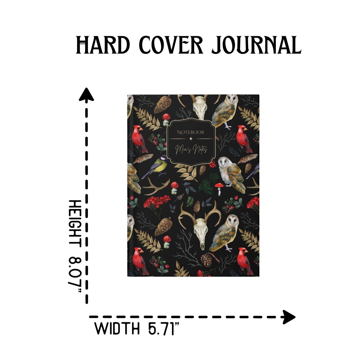 Winter Woodland Animals Hardcover Journal