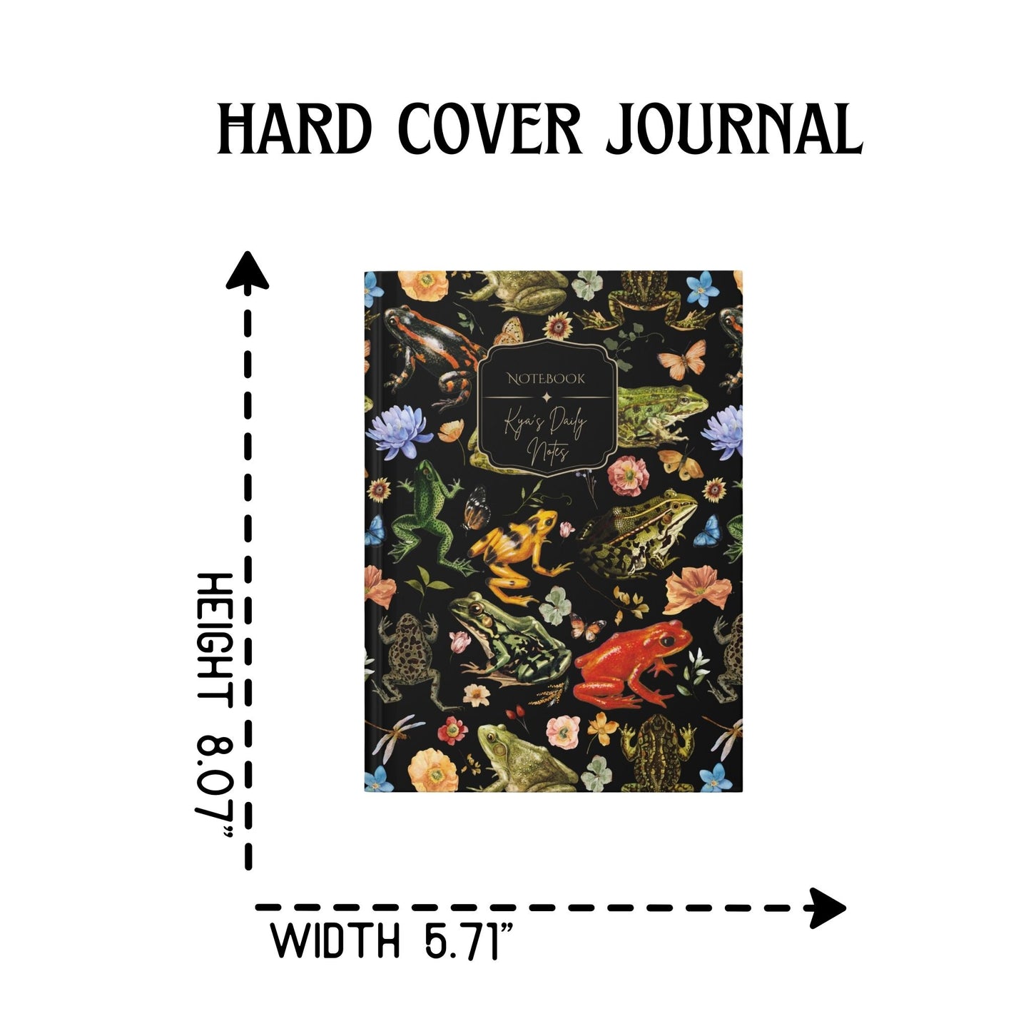 Frog Personalized Hardcover Lined Journal