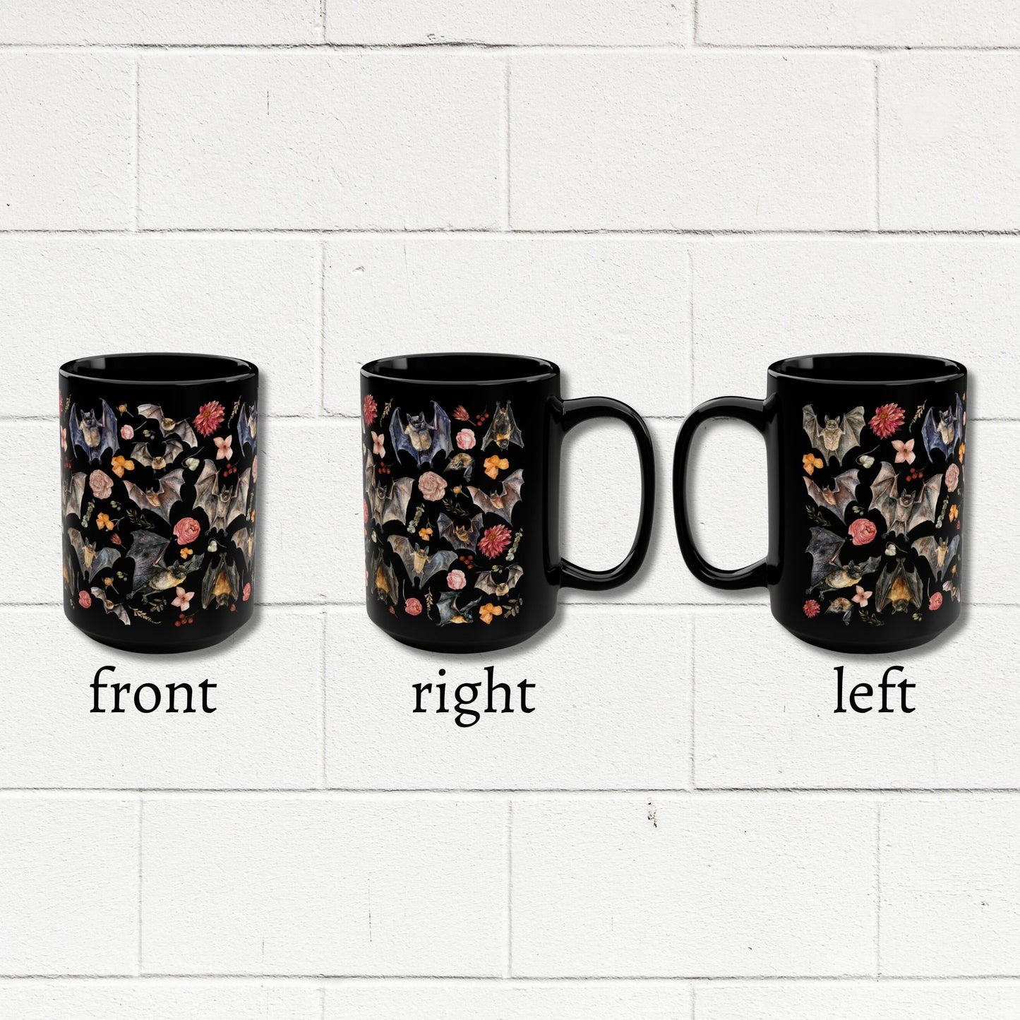 Floral Bats Large Mug