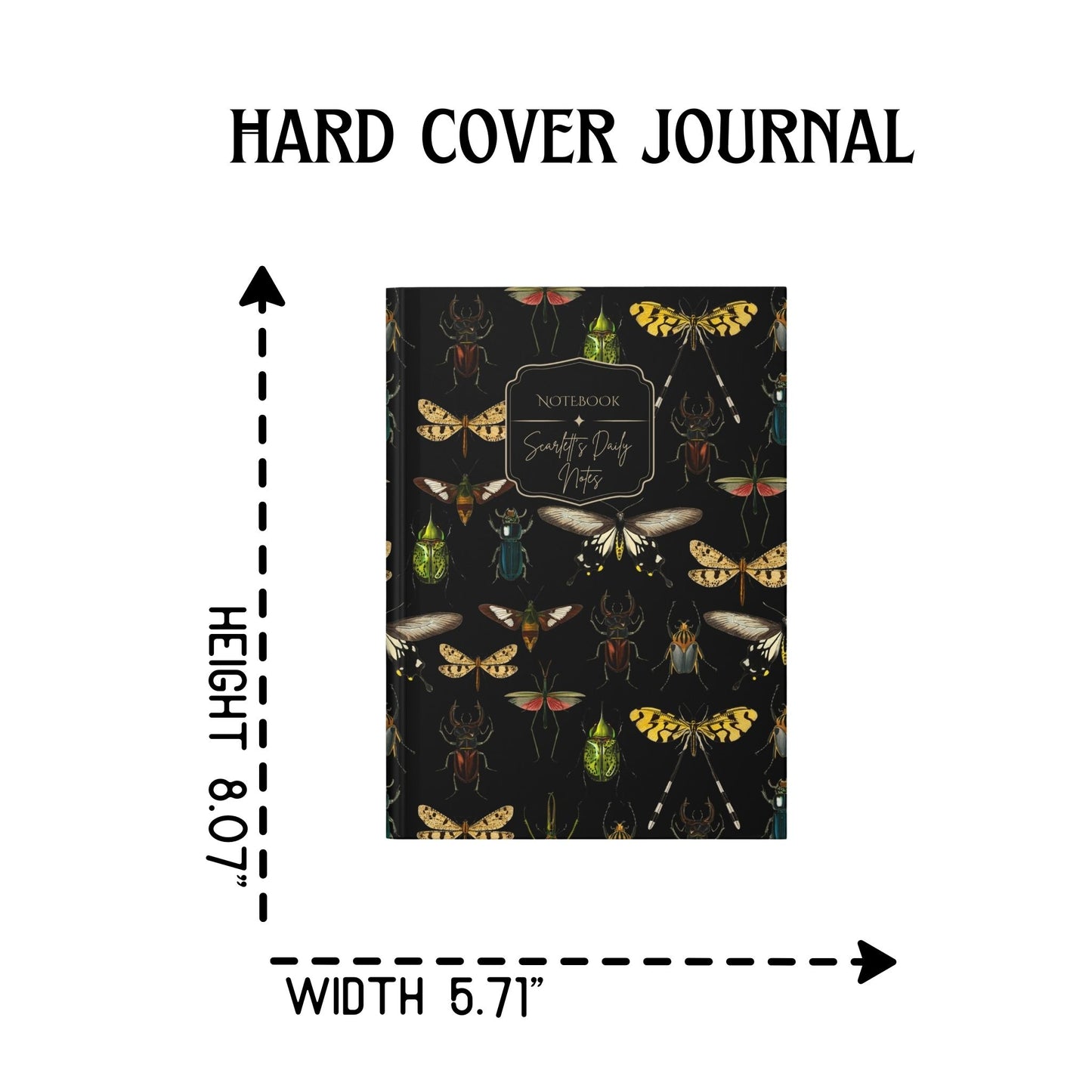 Insect Print Hardcover Journal