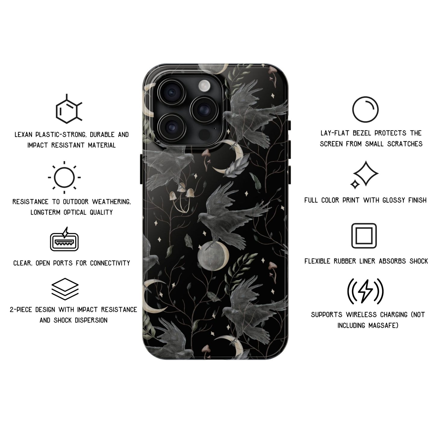 Celestial Raven Protective Phone Case