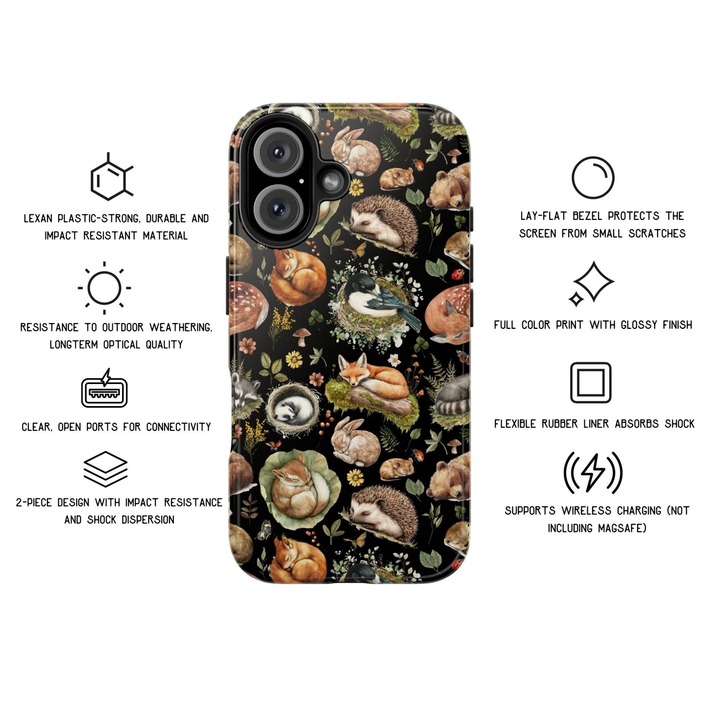 Woodland Sleeping Animals Phone Case