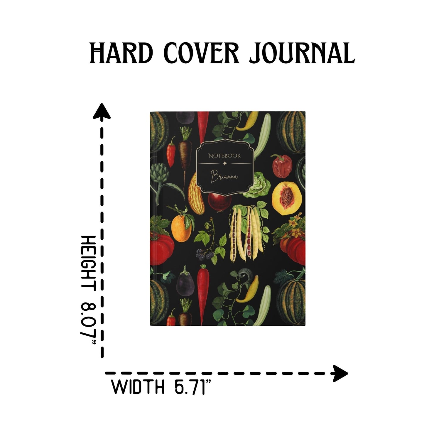 Gardening Vintage Vegetable Personalized Journal