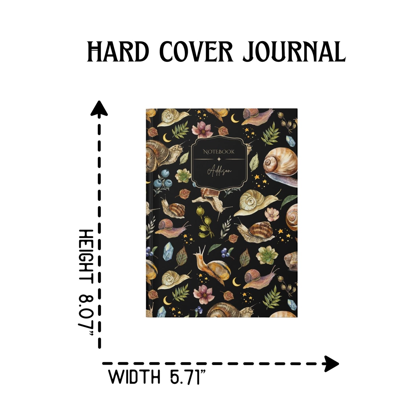Celestial Snails Hardcover Personalized Journal