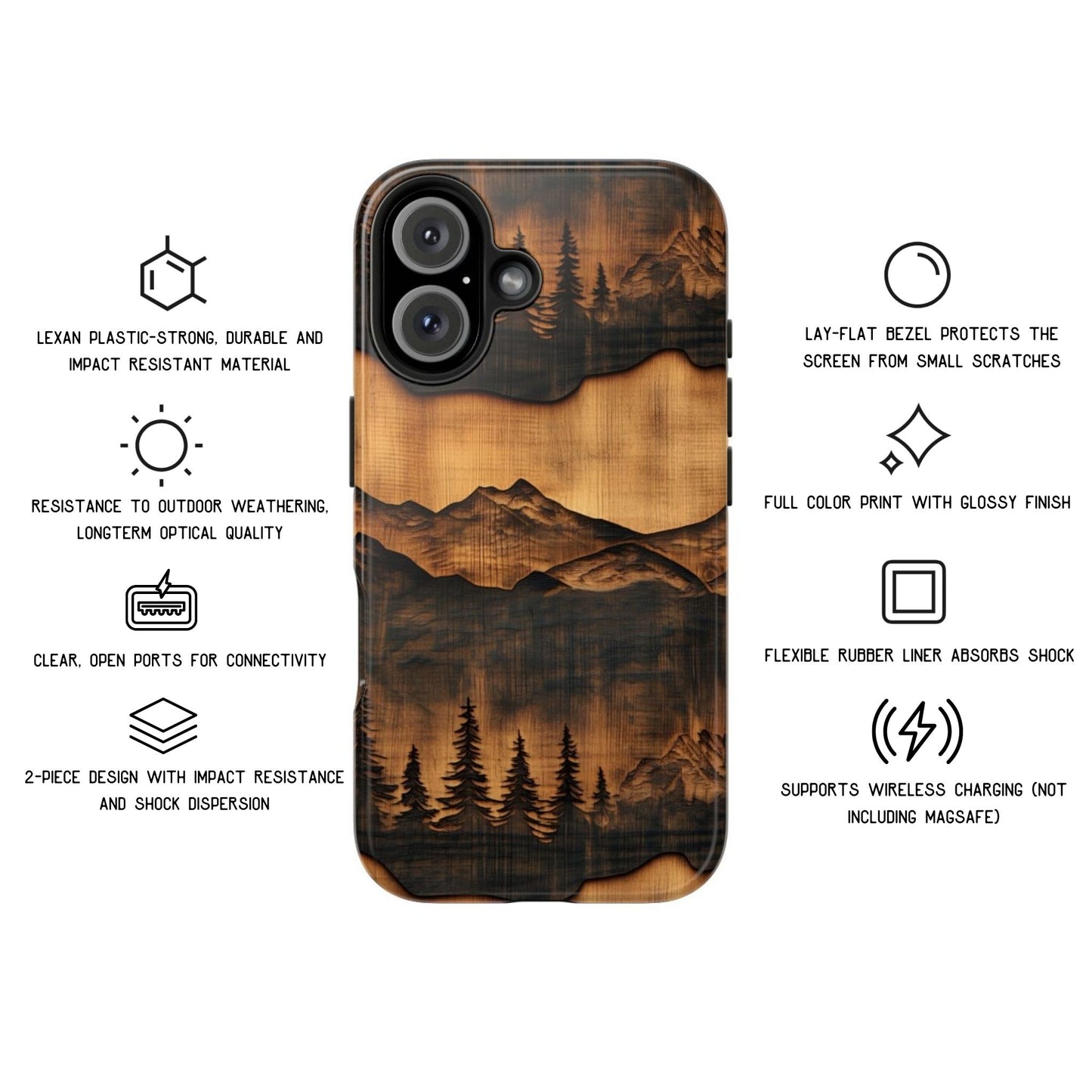Rustic Mountain Woodgrain Phone Case