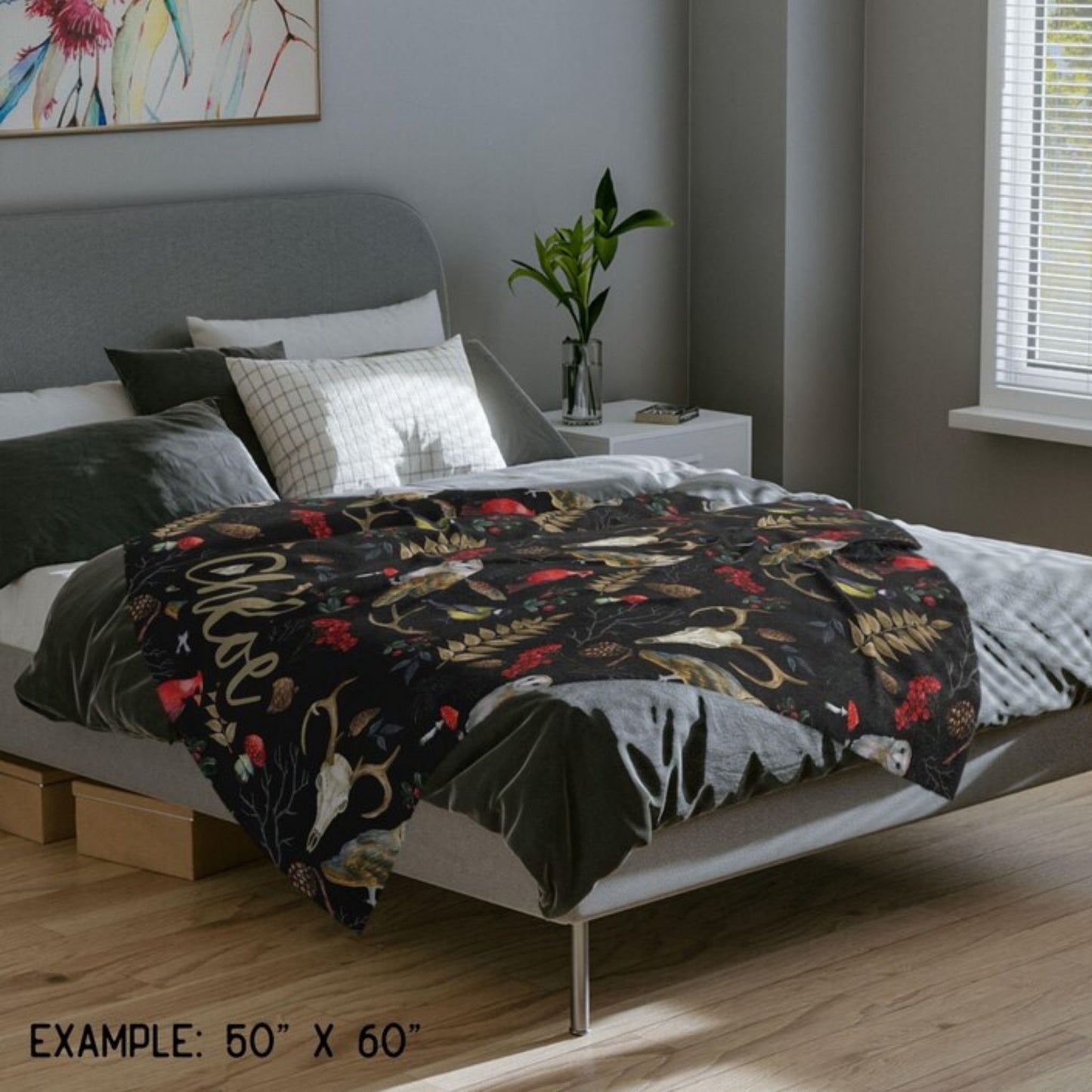 Mystical Forest Animals Fleece Throw