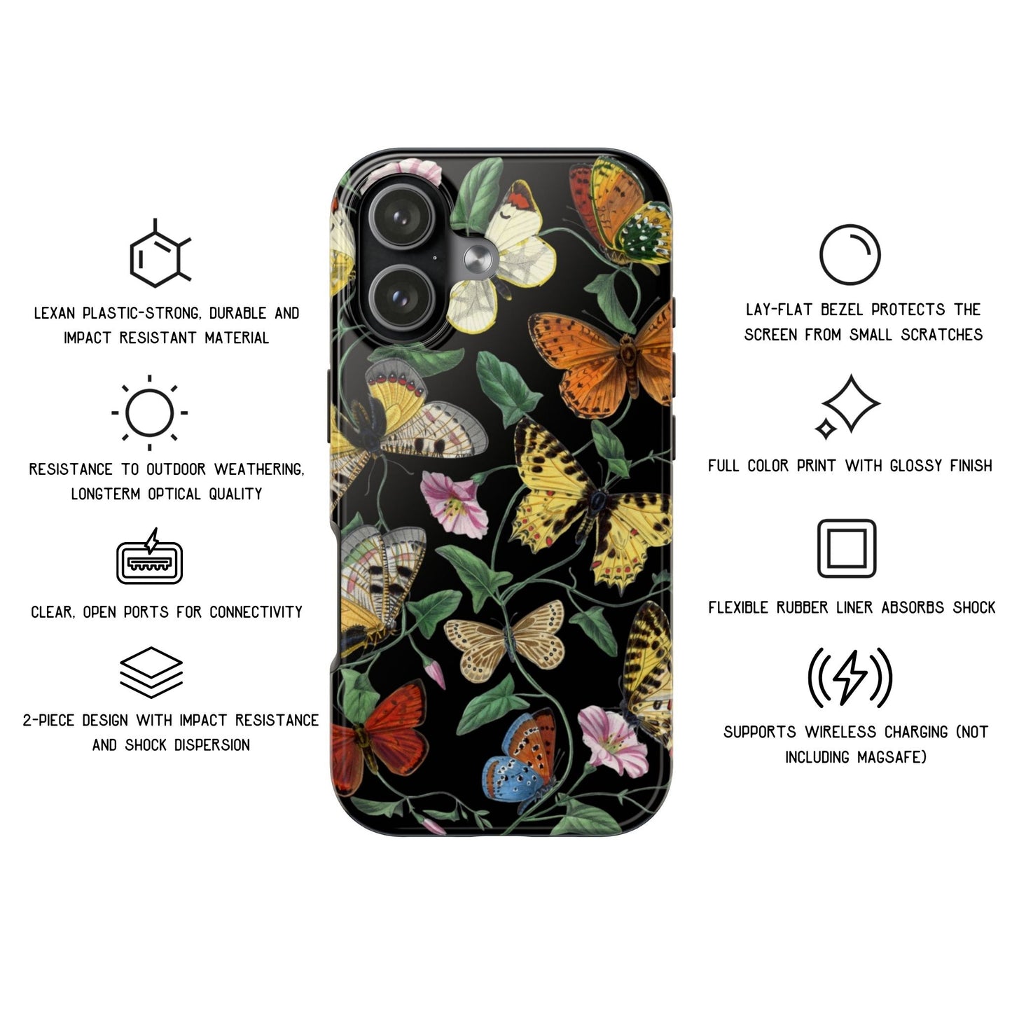 Vintage Butterfly Tough Phone Case