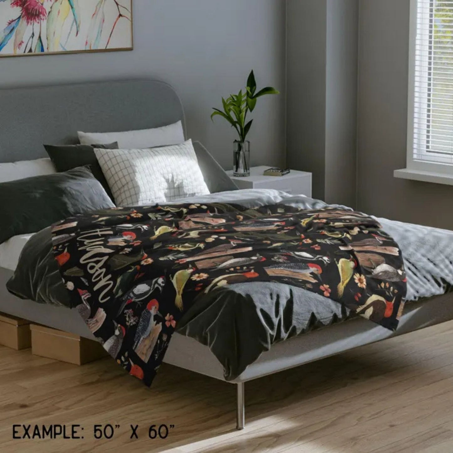 Woodpecker Birds Fleece Blanket