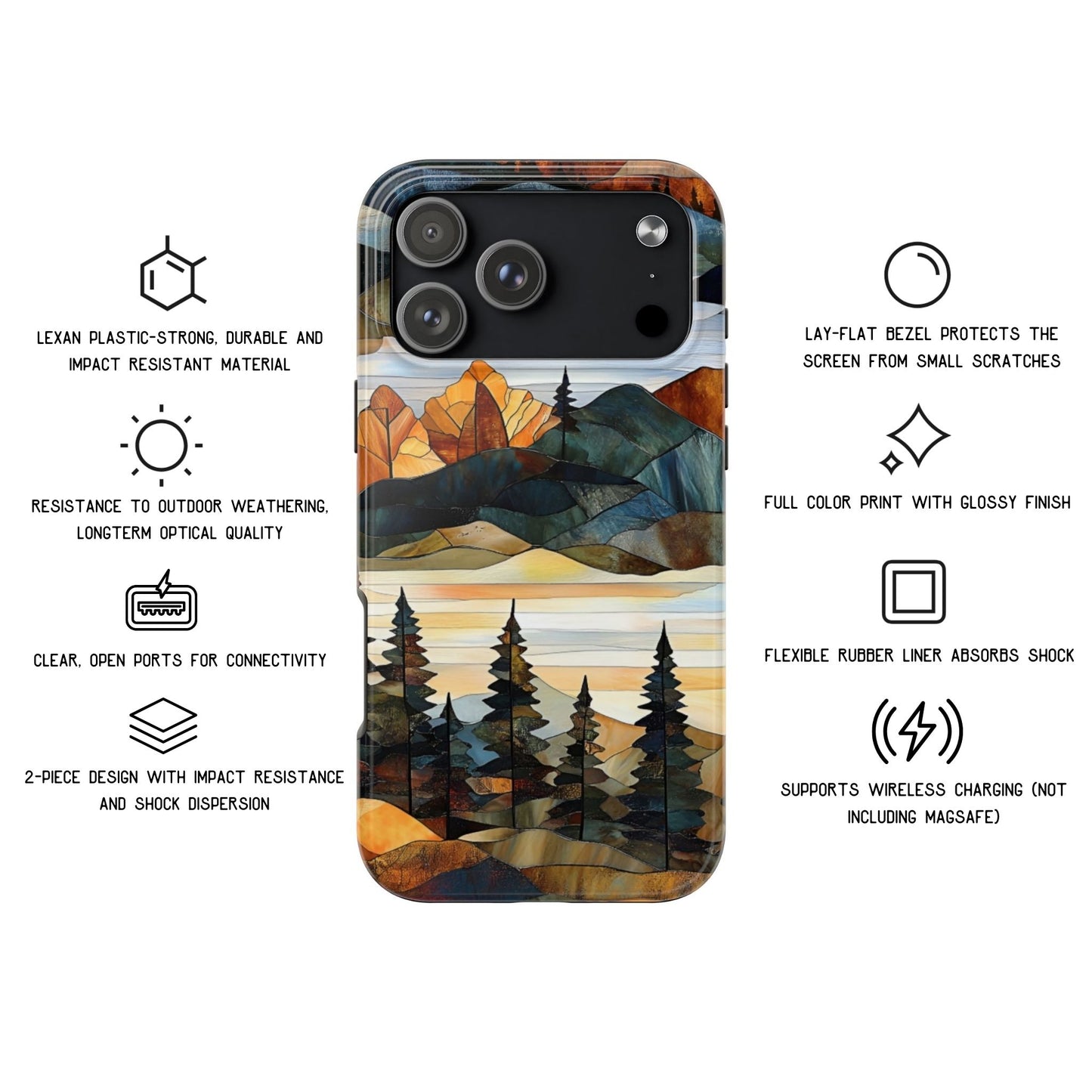 Rustic Forest Stained Glass Phone Case