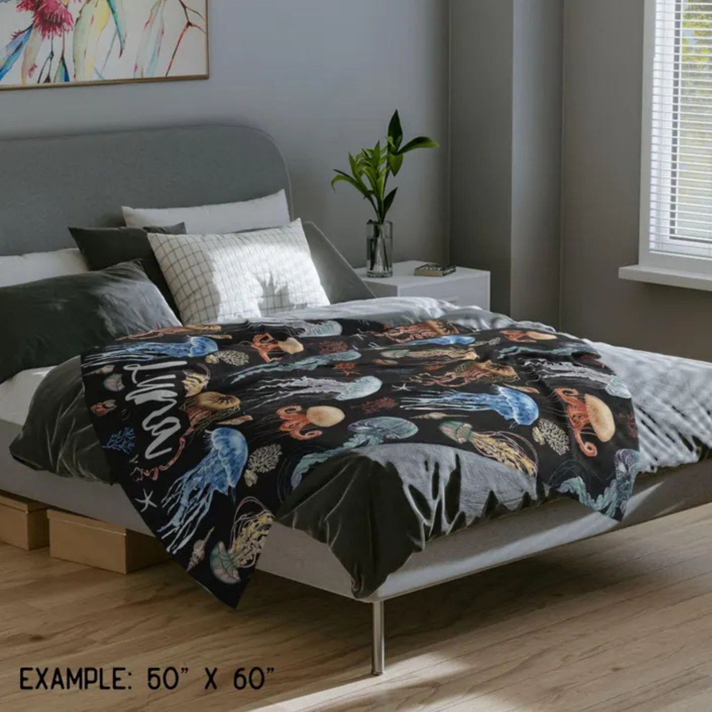 Jellyfish Fleece Throw Blanket