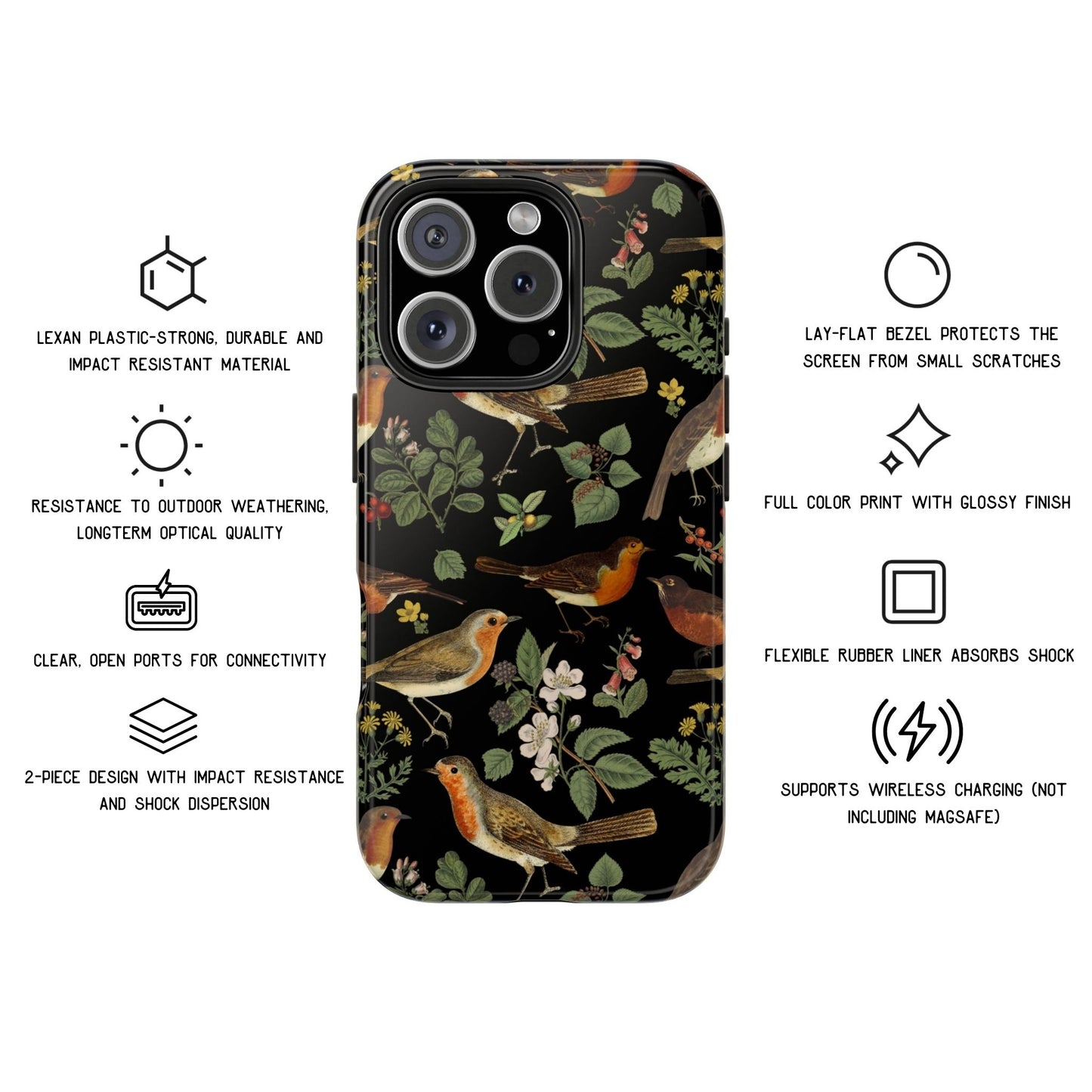 American Robin Bird Tough Phone Case