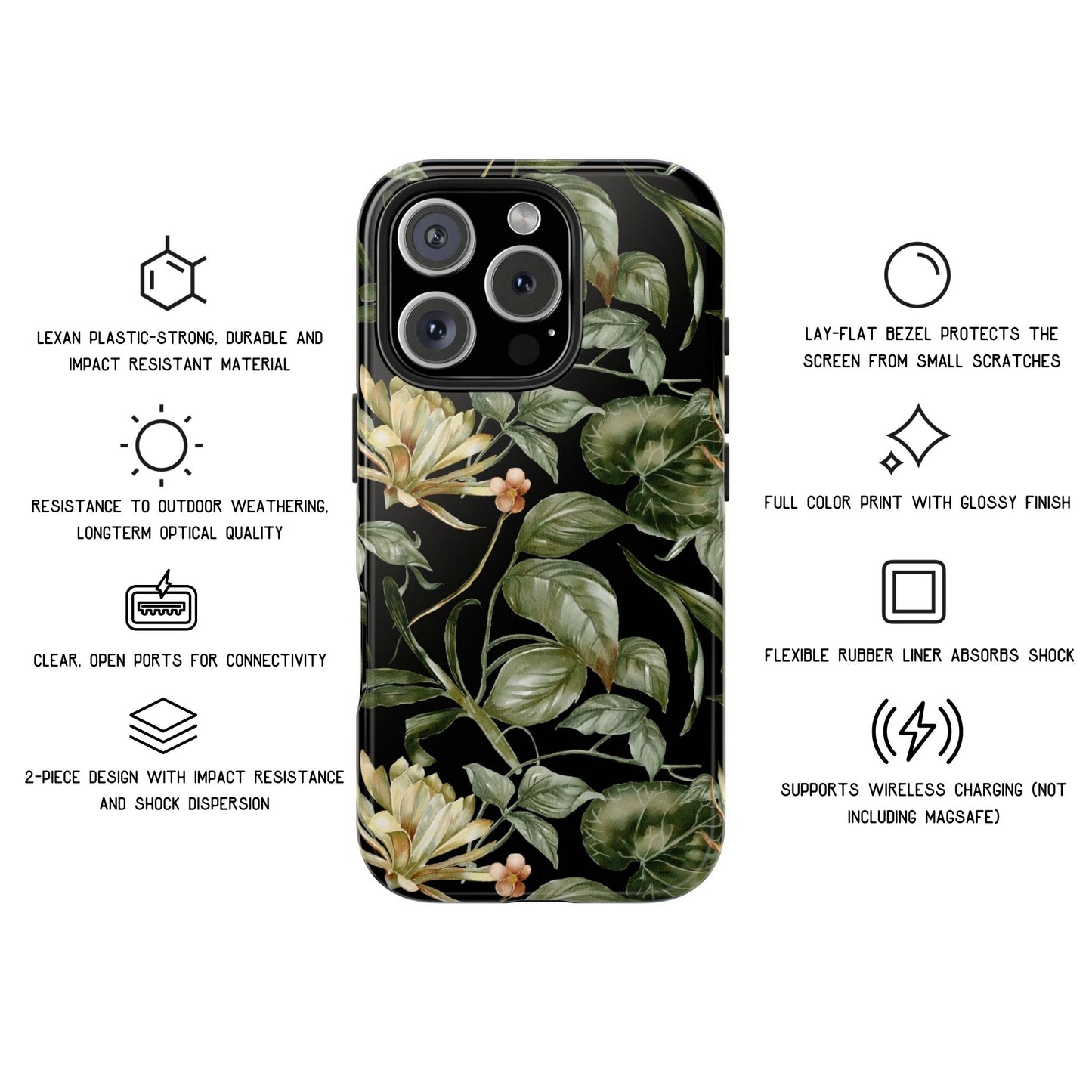 Vintage Botanical Green Leaves Phone Case