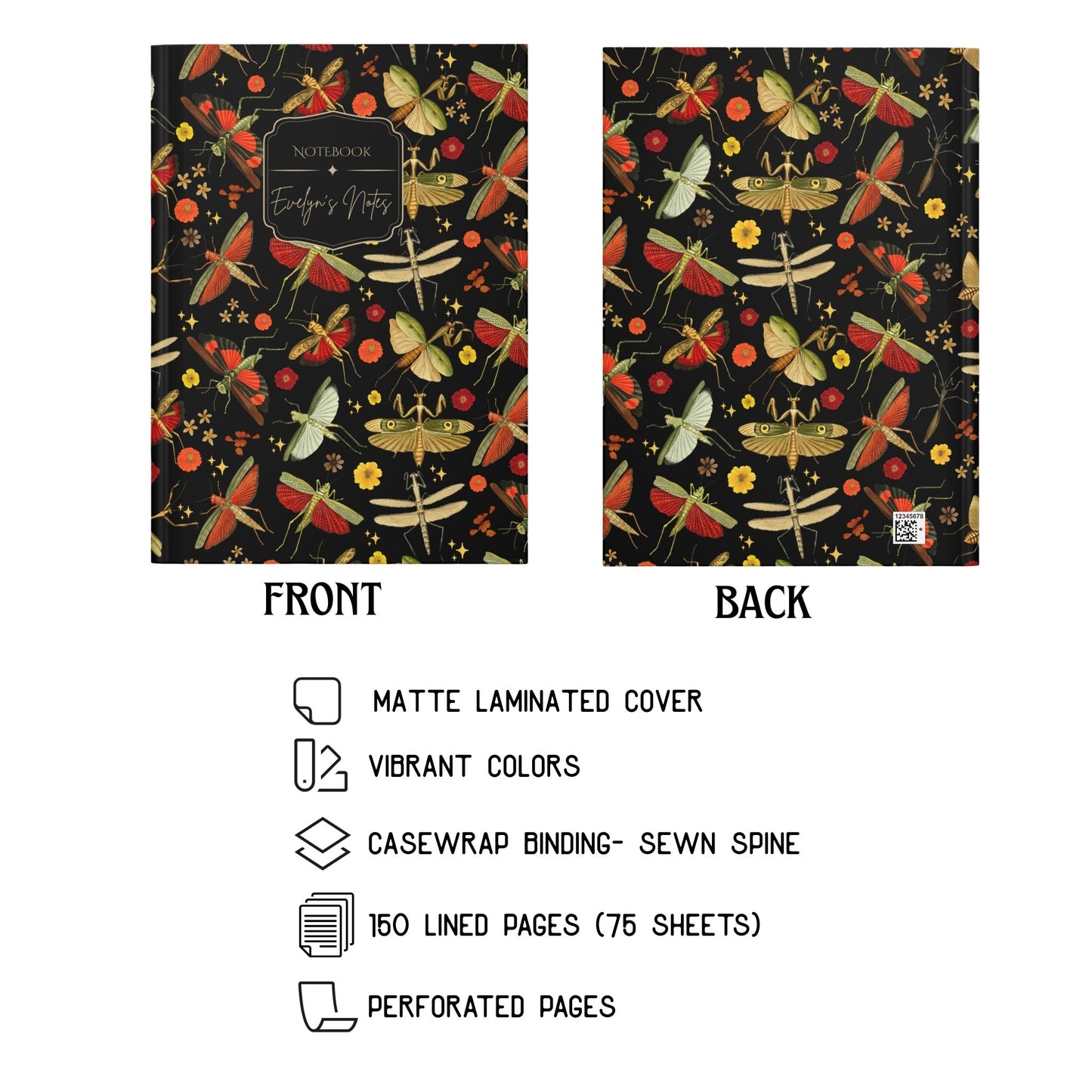 Red Praying Mantis Personalized Journal