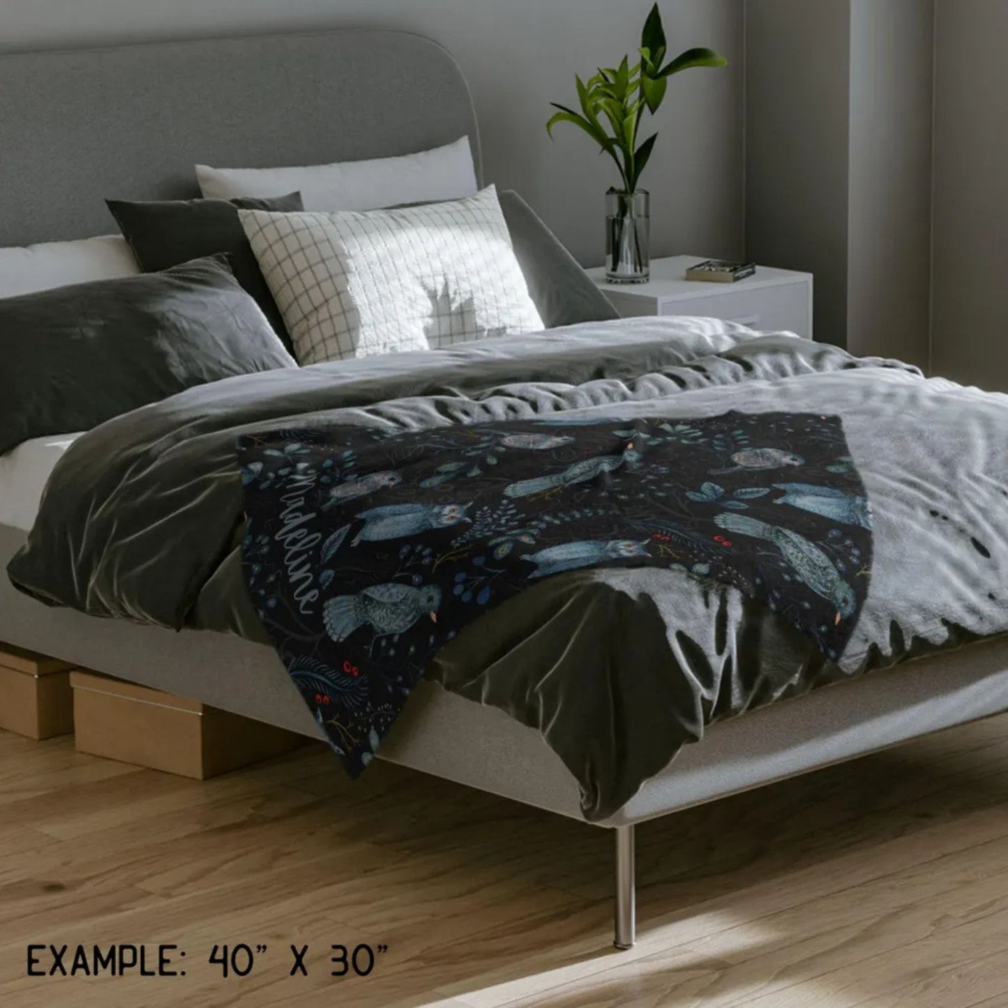 Nordic Animals Forest Fleece Throw Blanket