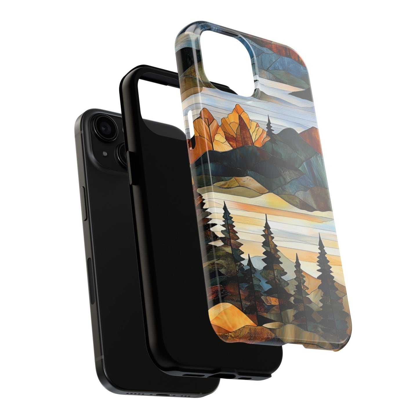 Rustic Forest Stained Glass Phone Case