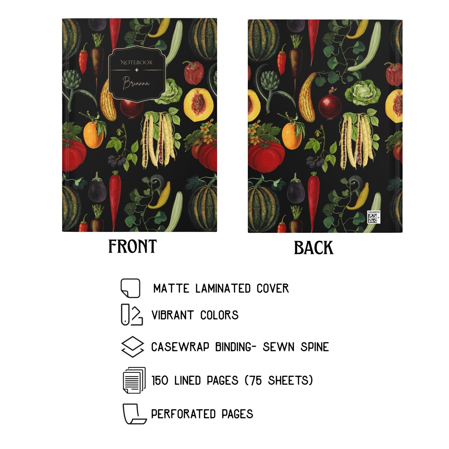 Gardening Vintage Vegetable Personalized Journal