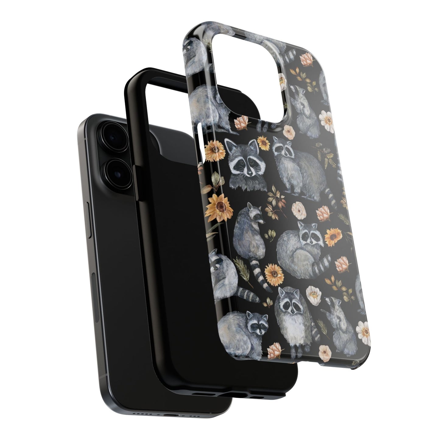 Raccoon Floral Protective Phone Case
