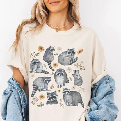 Raccoon Floral T-Shirt