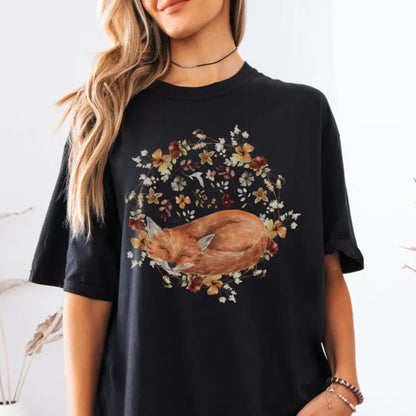 Sleeping Fox Watercolor T-Shirt