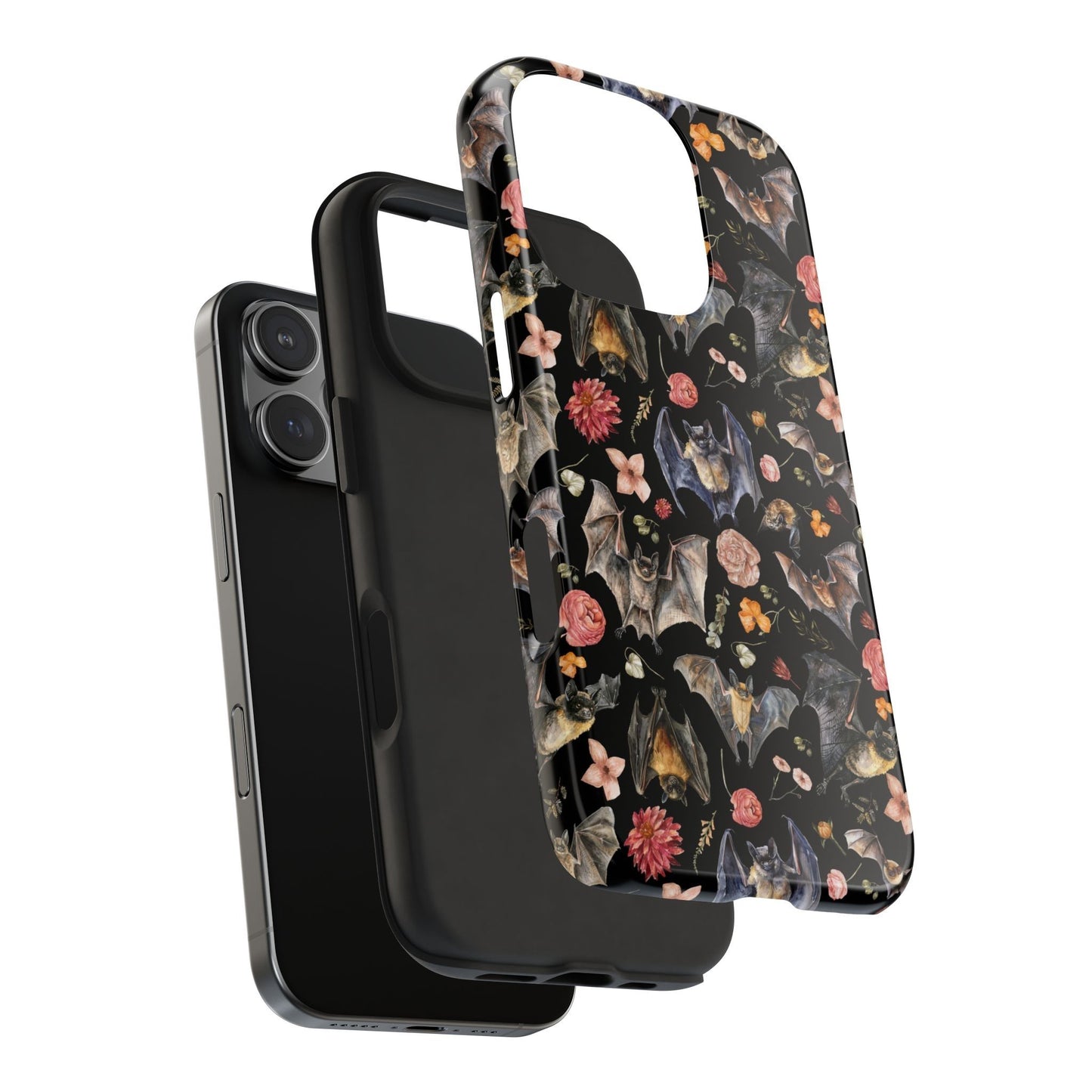 Floral Watercolor Bats Tough Phone Case