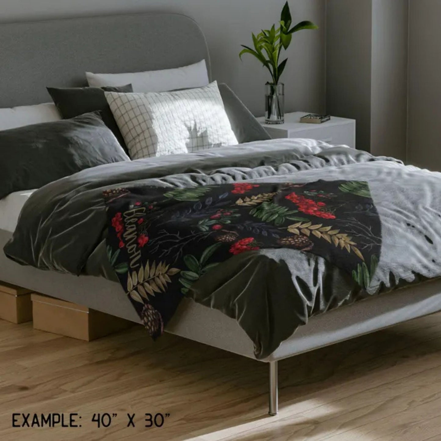 Winter Woodland Fleece Throw Blanket