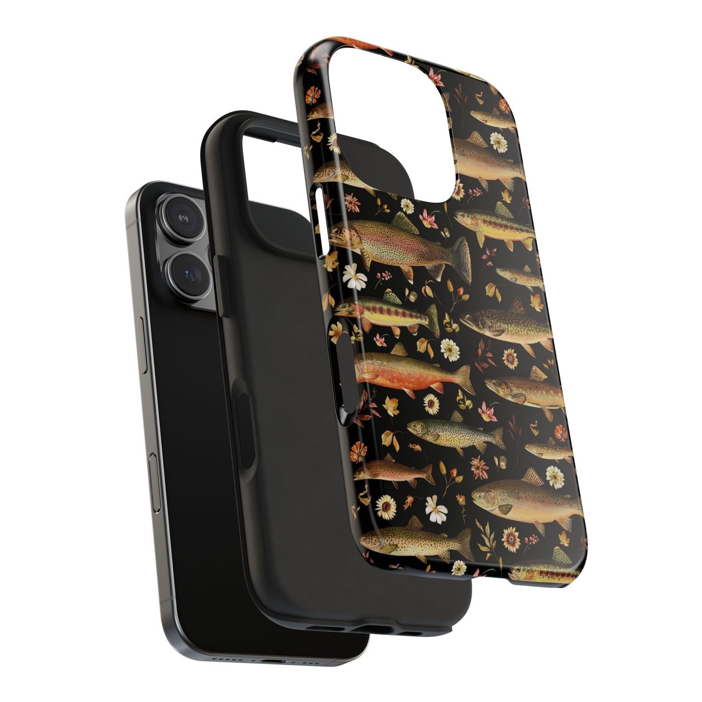 Vintage Floral Trout Fish Phone Case