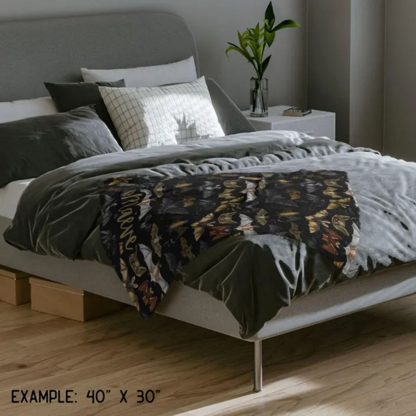 Gothic Vintage Bats Throw Blanket