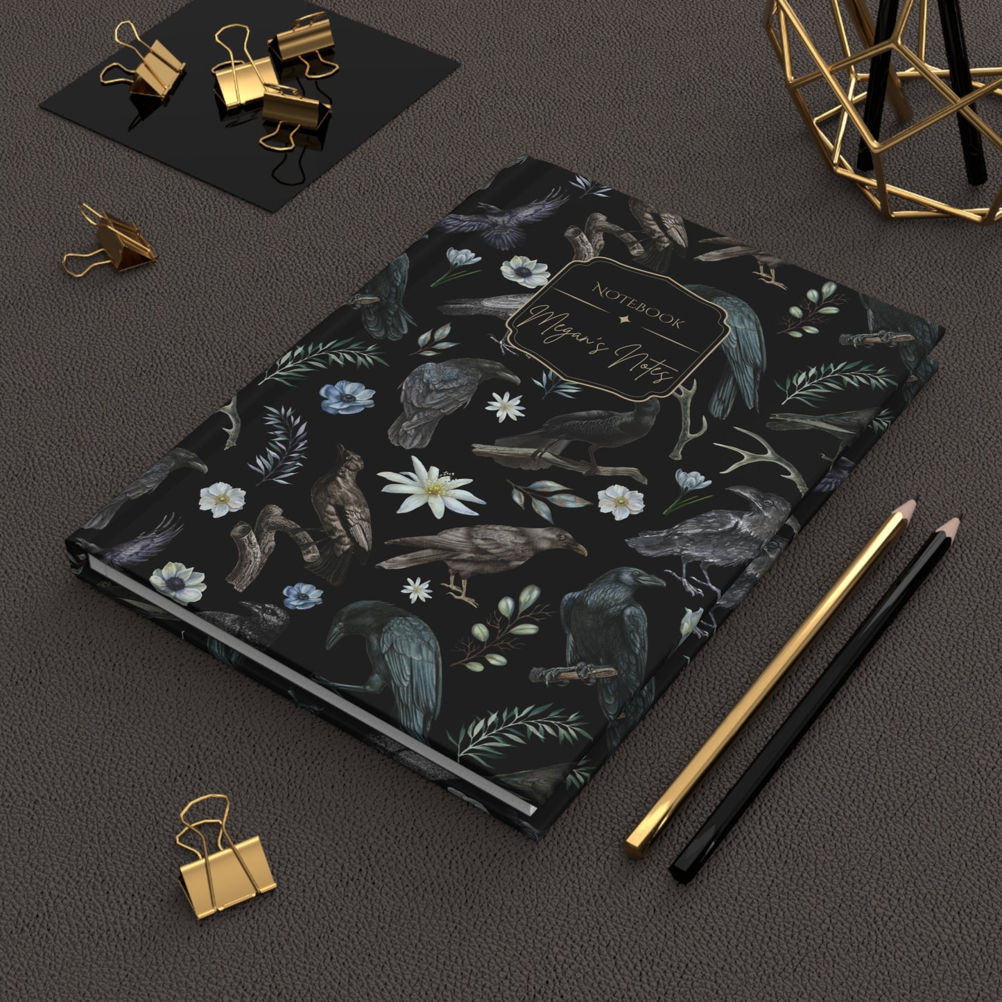 Raven Crow Hardcover Personalized Journal