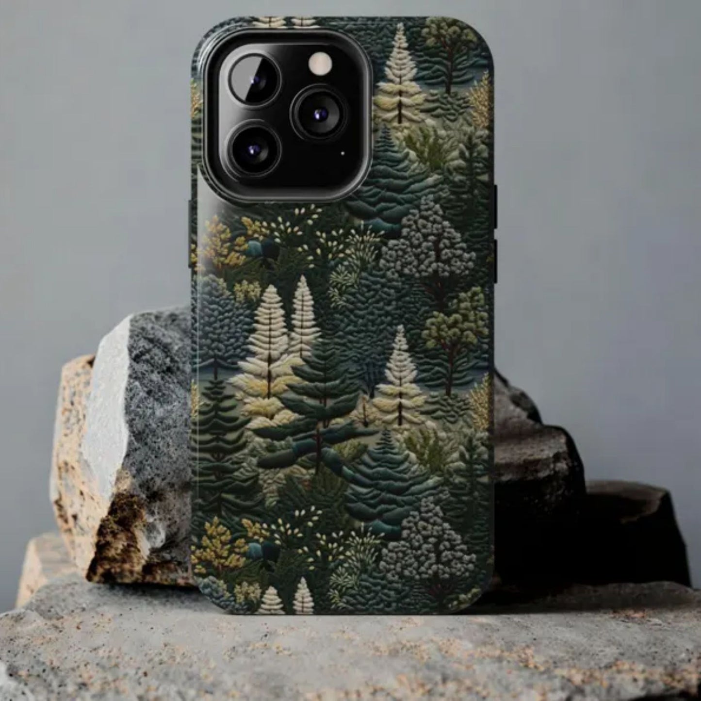 Trees Forest Embroidery Phone Case