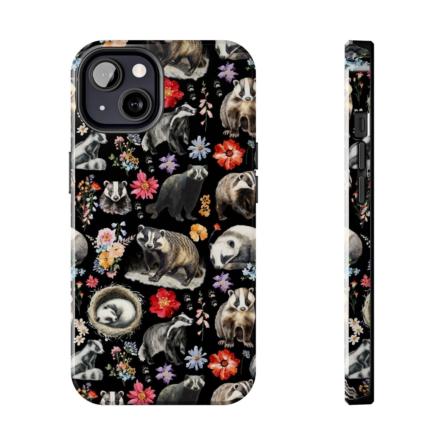 Floral Badger Tough Phone Case