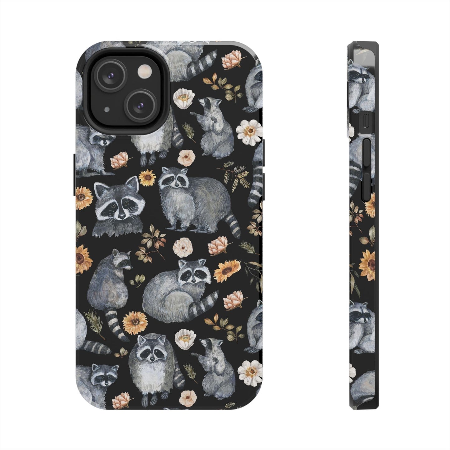 Raccoon Floral Protective Phone Case