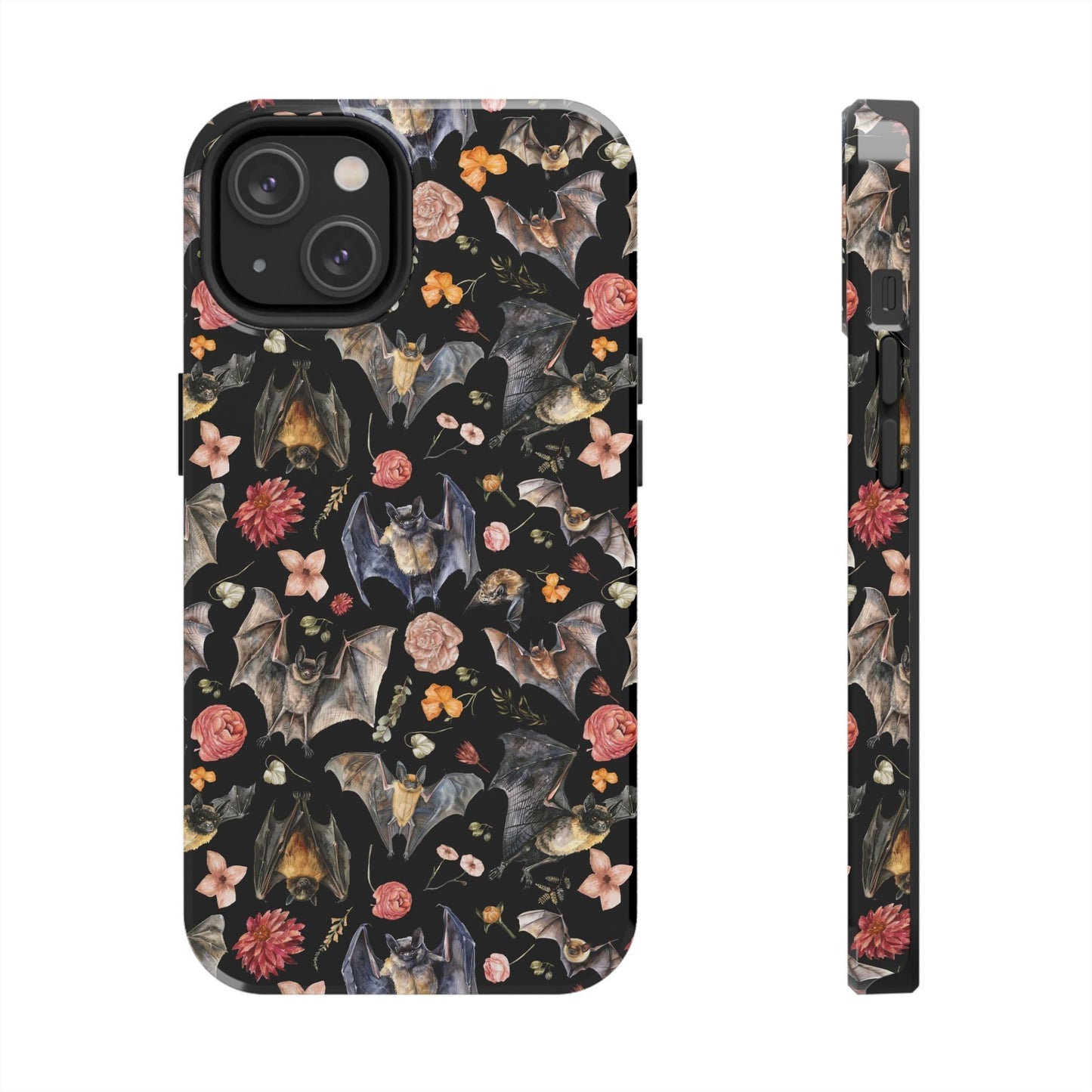 Floral Watercolor Bats Tough Phone Case