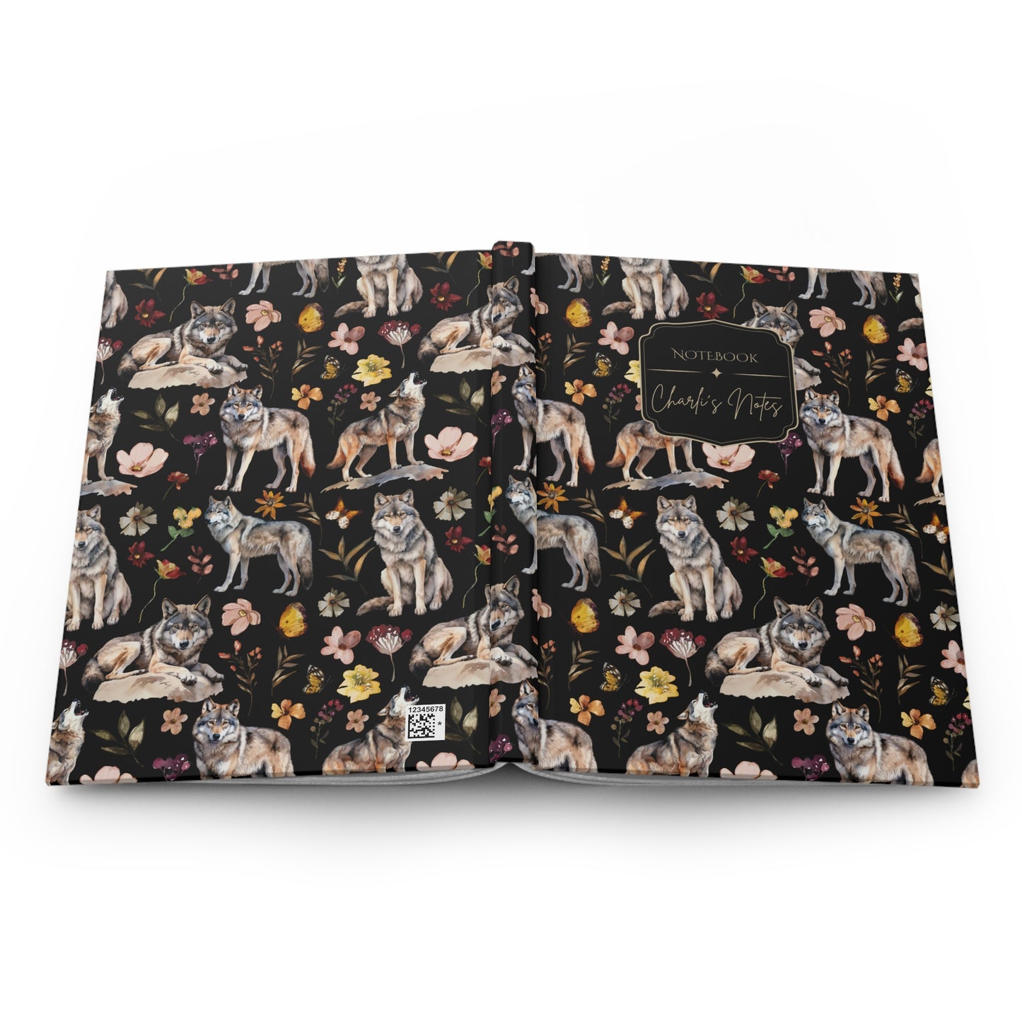 Floral Wolves Personalized Journal