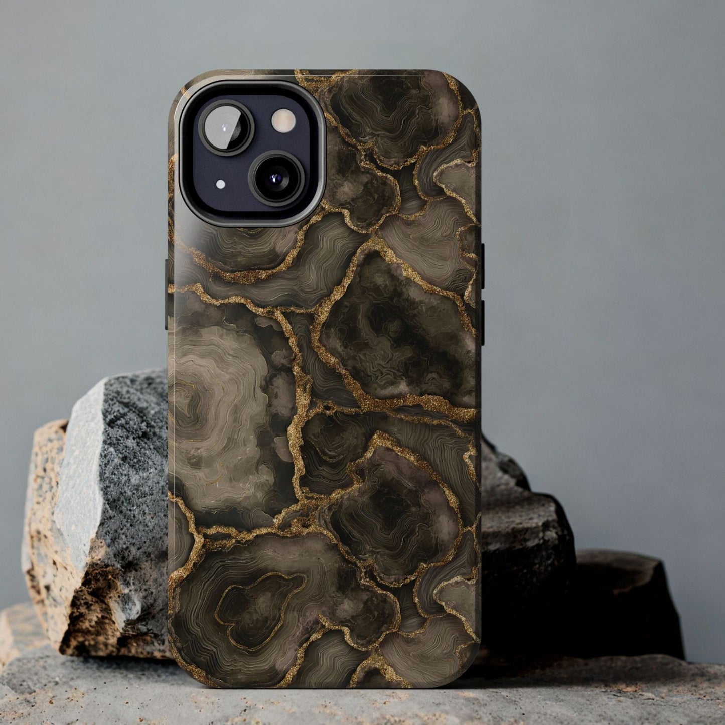 Brown Gold Agate Tough Phone Case