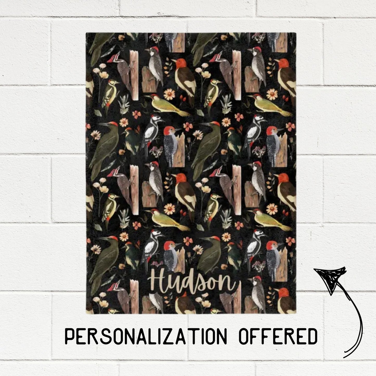 Woodpecker Birds Fleece Blanket