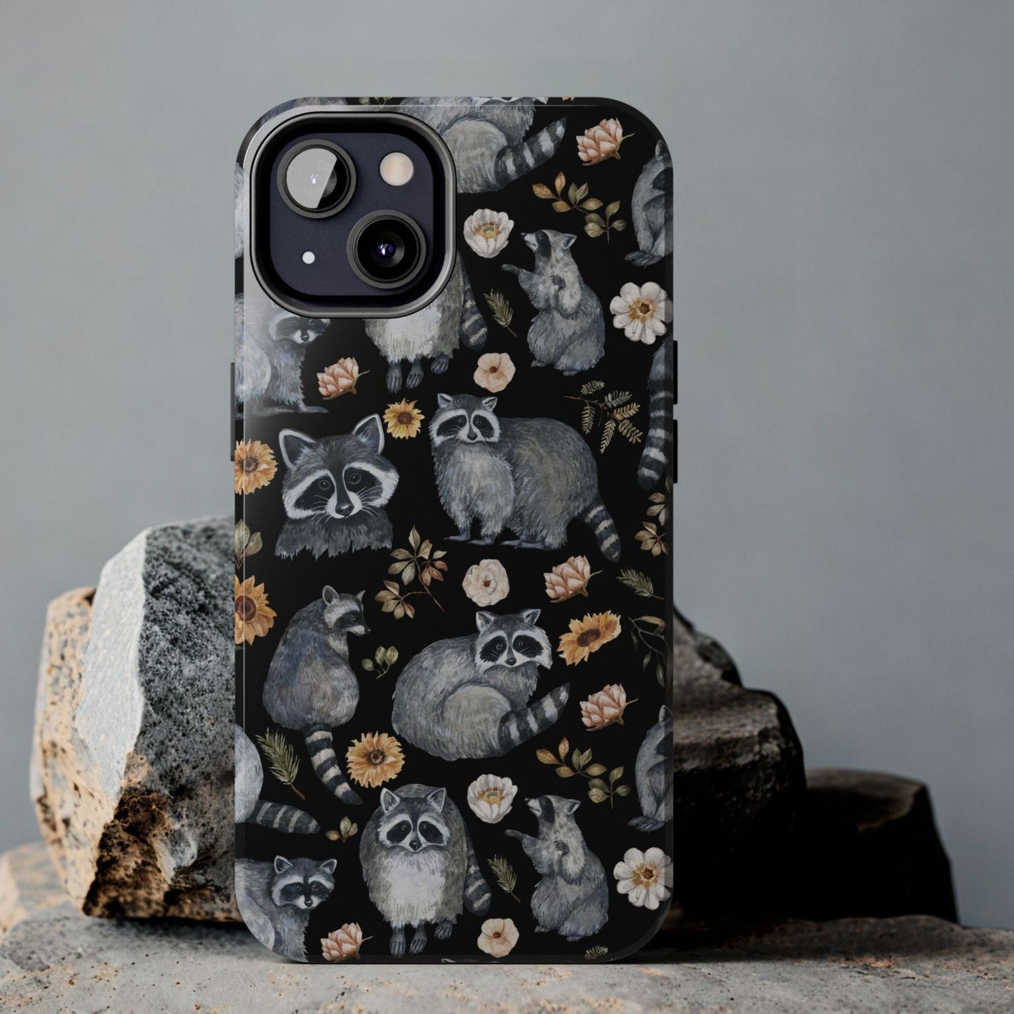 Raccoon Floral Protective Phone Case