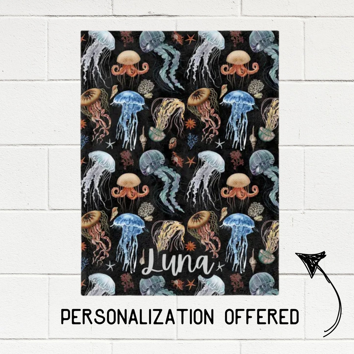 Jellyfish Fleece Throw Blanket