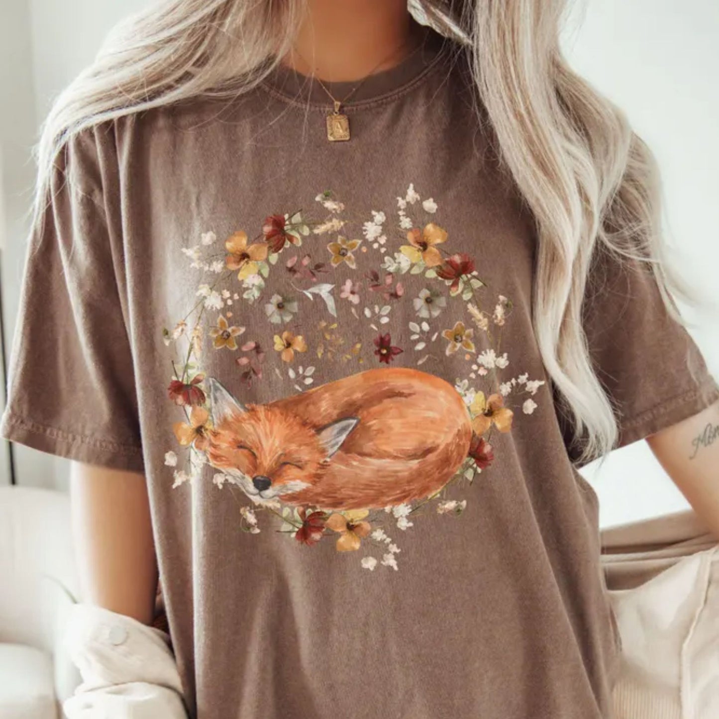 Sleeping Fox Watercolor T-Shirt