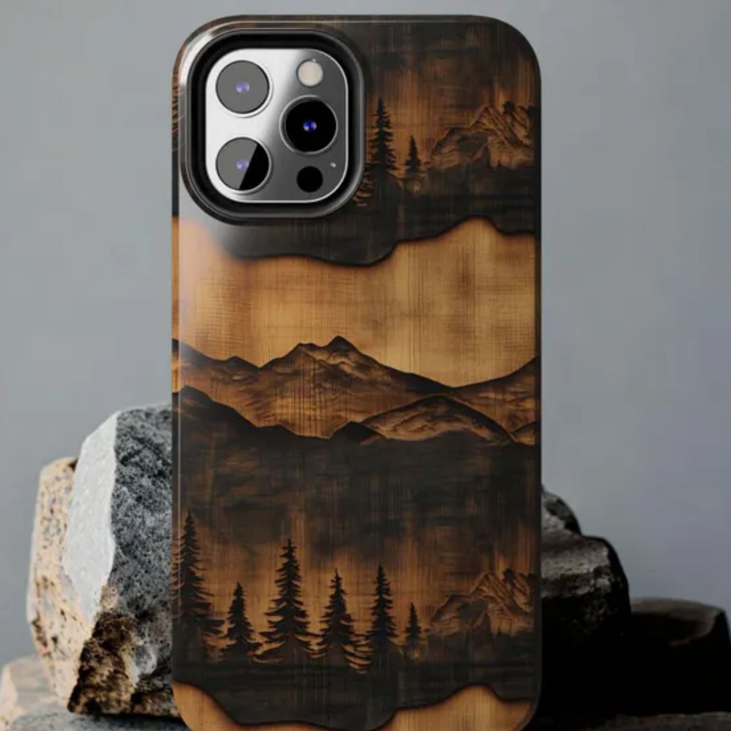 Rustic Mountain Woodgrain Phone Case