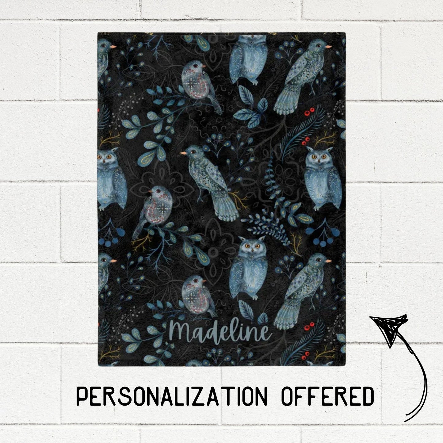 Nordic Animals Forest Fleece Throw Blanket