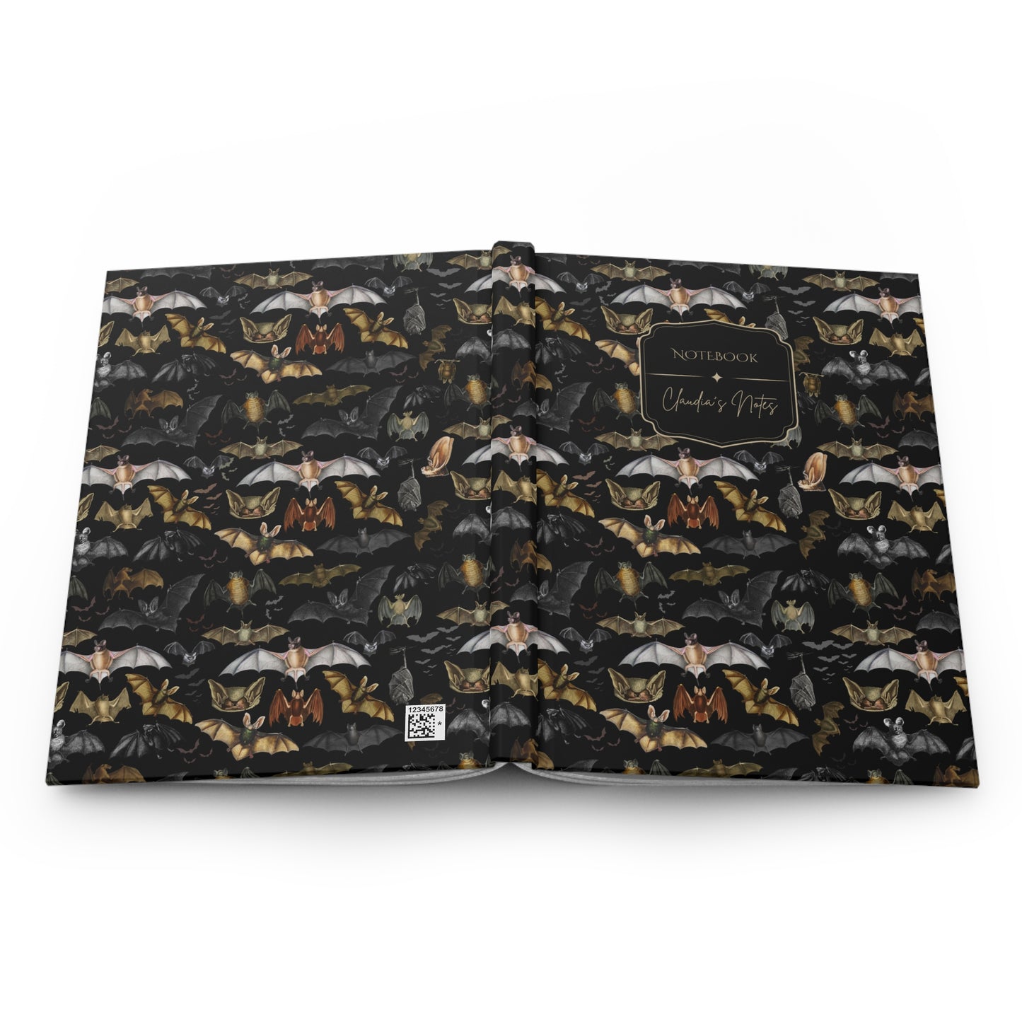 Vintage Bats Hardcover Personalized Notebook
