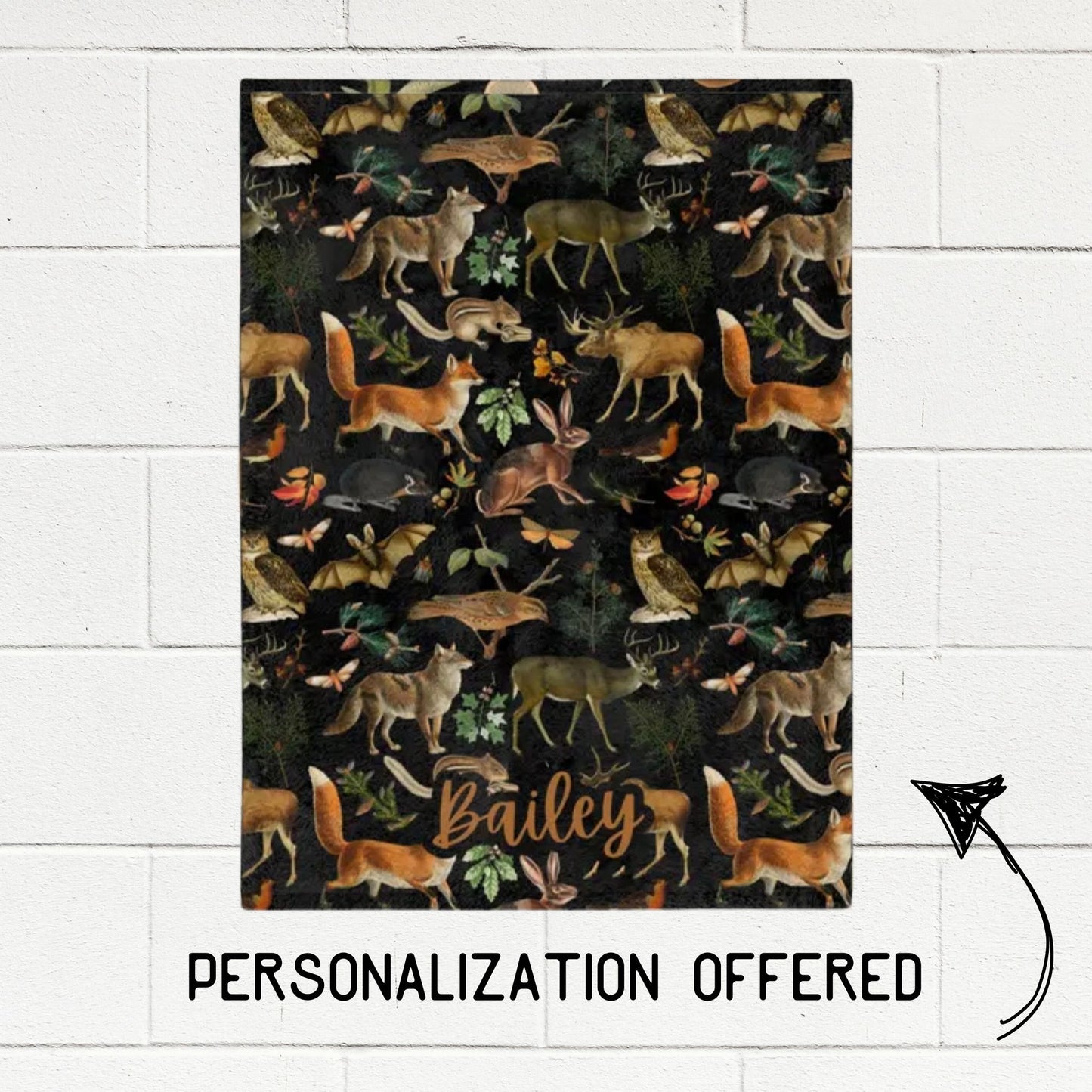 Woodland Animals Fleece Blanket