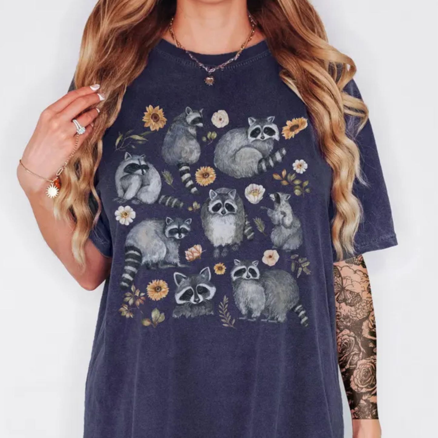 Raccoon Floral T-Shirt
