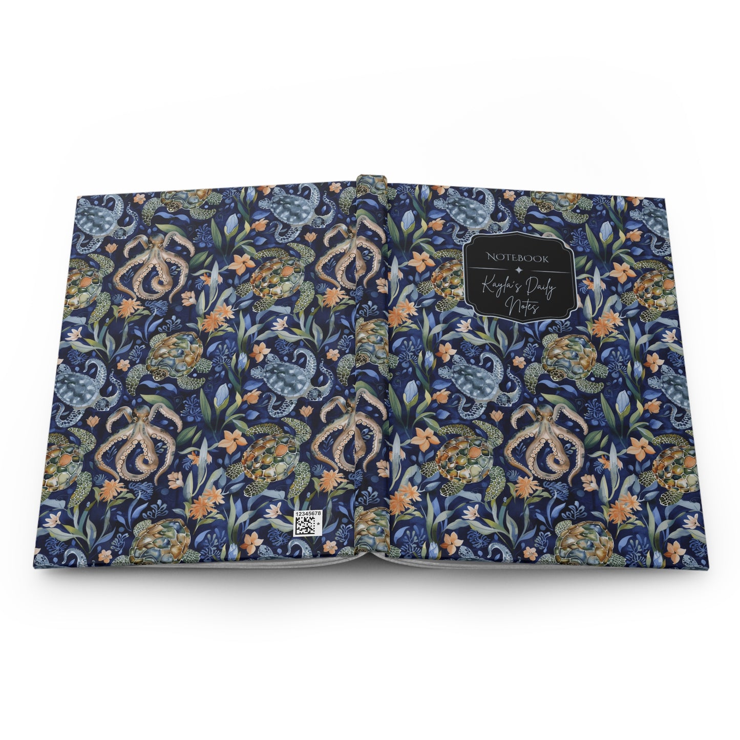 Turtle William Morris Style Personalized Journal