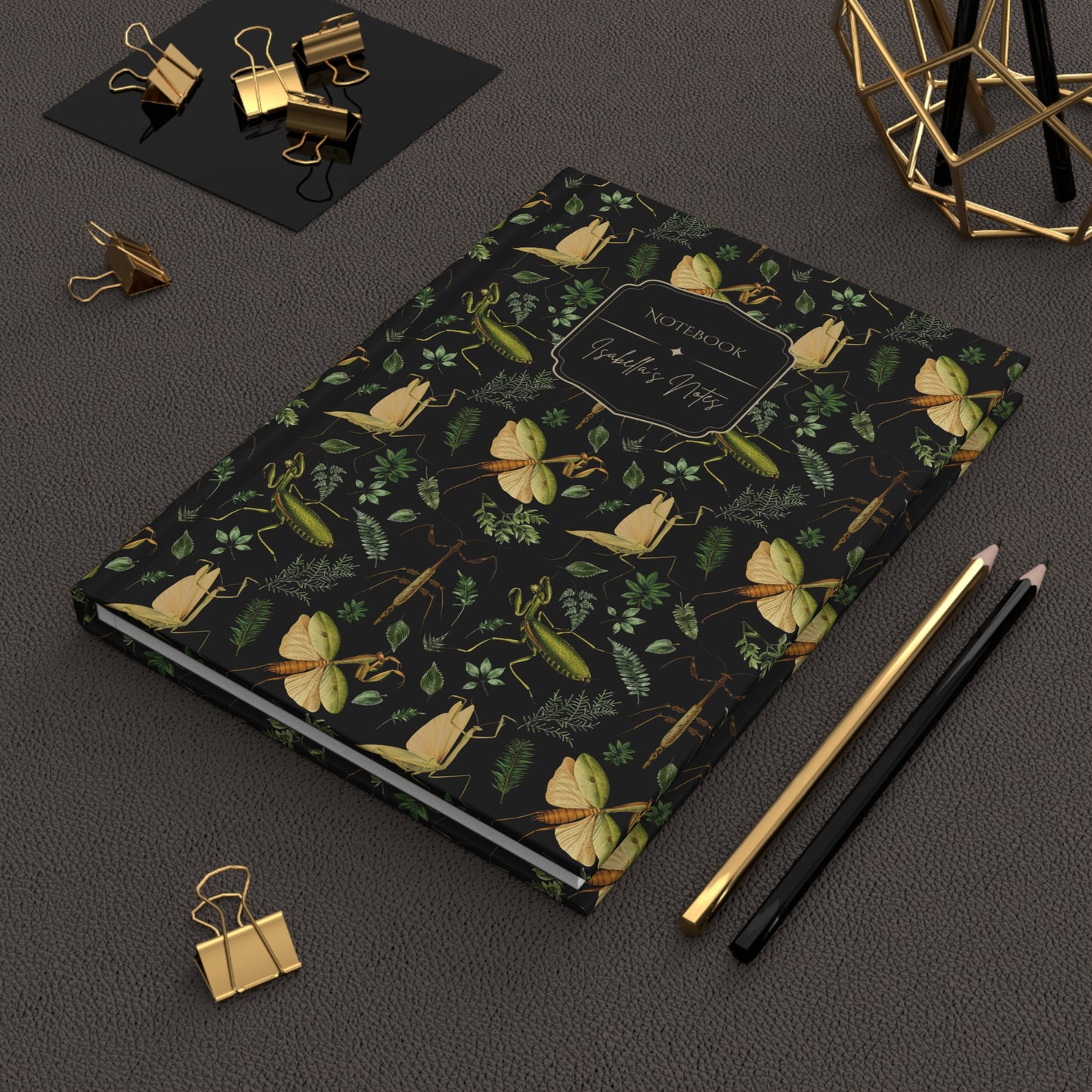Praying Mantis Hardcover Personalized Journal