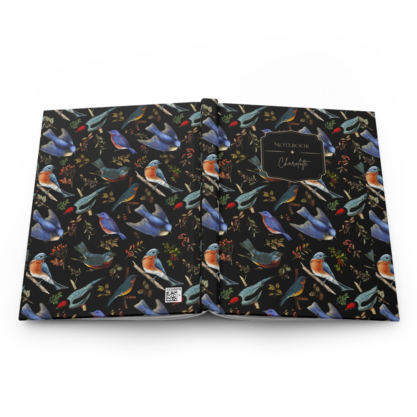 Bluebirds Hardcover Personalized Journal