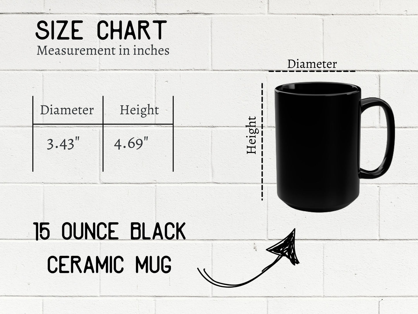 Floral Goose 15 Ounce  Black Mug