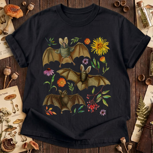 Cute Floral Vintage Bat T-Shirt