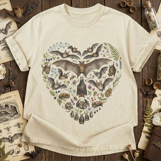 Botanical Bat Heart Collage T-Shirt